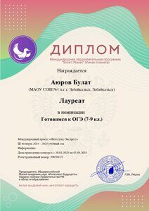 Интеллект будущего, ОГЭ информатика, лауреат, Аюров Булат_page-0001